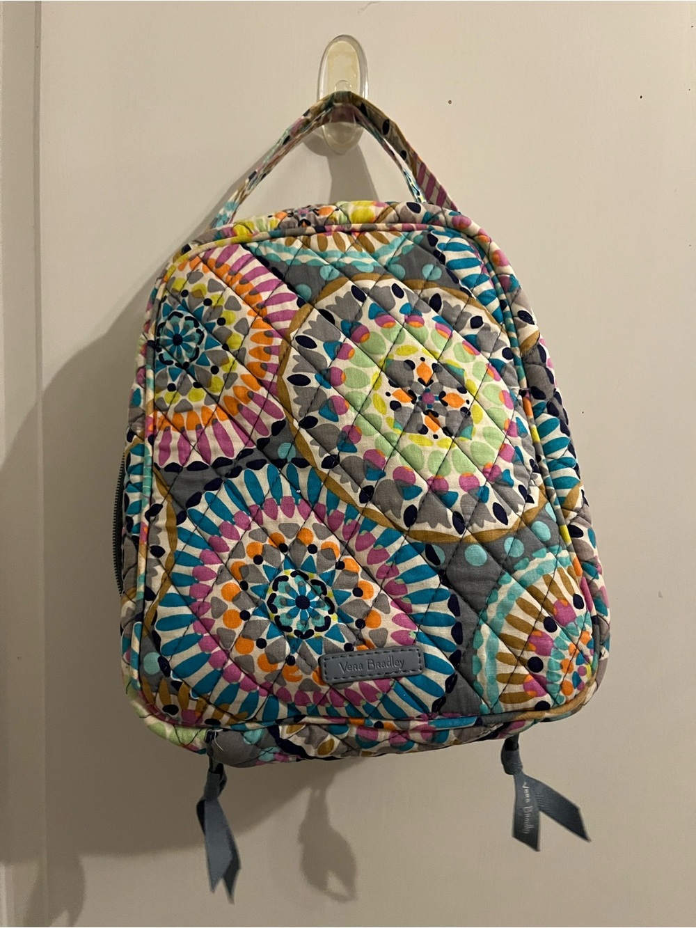 Vera Bradley Kaleidoscope Quilted lunchbox  in Teal, Pink, Yellow